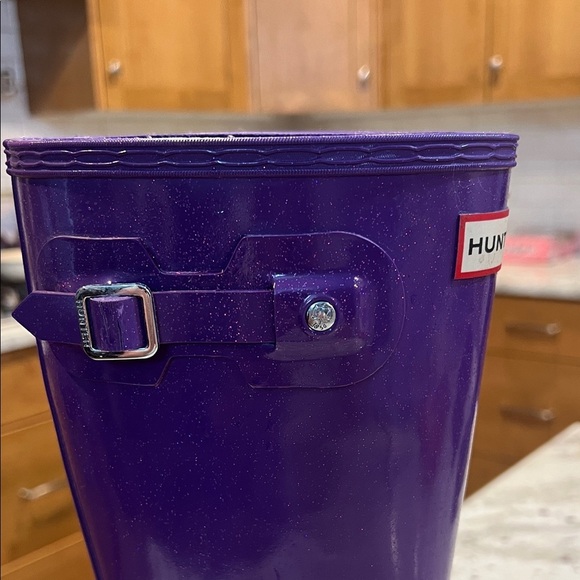 Hunter Glossy Sparkle Violet Boots - Picture 4 of 8